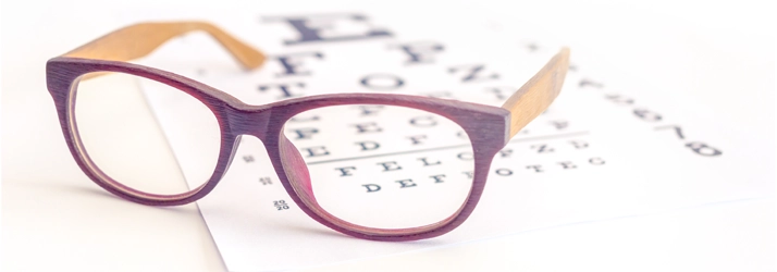 A pair of red glasses.